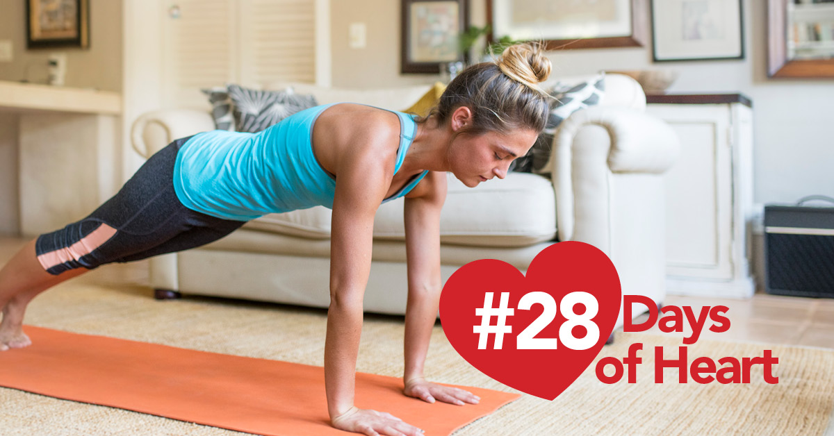 woman staying active at home